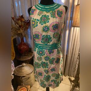 Royal Lynne Vintage Floral Sleeveless Dress - Multicolor